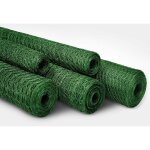 Floordirekt - grillage triple torsion, vert, maille 13 mm hexagonale, 100 cm x 10 m