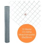 Grillage  poule pour volire  maille soude en mtal 10 mtre / 25 x 25 mm