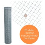 Estexo - grillage � poule pour voli�re � maille soud�e en m�tal 25 m�tre / 16 x 16 mm