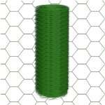Grillage soud� - 0, 5 m x 25 m - tressage hexagonal - taille du trou : 25 mm - cl�ture de jardin rev�tue ...