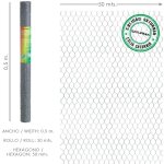 Grillage triple torsion 50 cm ? maille hexagonale 50 mm ? longueur 50 m ? pour voli�res et poulaillers ...