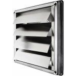 Grille d'a�ration inox 150mm, grille de refoulement � lamelles mobiles, capot � fermeture automatique, ...
