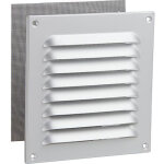 Grille d'aeration intemp�ries en alu, anodisee - 200x200mm moustiquaire, vis et chevilles