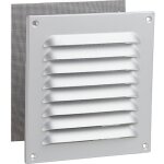 Grille d'aeration intemp�ries en alu, anodisee - 400x400 mm avec moustiquaire, vis et chevilles