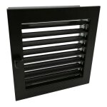 Grille d'air chaud en acier galvanisé noir - 23 x 23 cm Grille d'air chaud en acier galvanisé noir - 23 x 23 cm