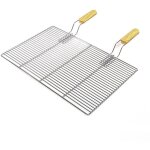 Wiltec - grille bbq carrée 54x34cm acier inoxydable avec poignée barbecue charbon de bois / à gaz boule ... Wiltec - grille bbq carrée 54x34cm acier inoxydable avec poignée barbecue charbon de bois / à gaz boule ...