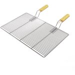 Wiltec - grille bbq carrée 67x40cm acier inoxydable avec poignée barbecue charbon de bois / à gaz boule ... Wiltec - grille bbq carrée 67x40cm acier inoxydable avec poignée barbecue charbon de bois / à gaz boule ...