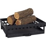 Grille de chemin�e en acier s235 avec tiroir 52x42x15 cm ? design moderne ? rangement bois pratique et ...