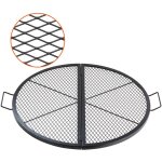 Grille de cuisson 91 cm de diametre grille de barbecue ronde pliable et portable en acier capacite de ...