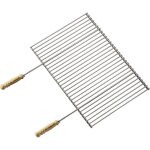 Grille de cuisson professionnelle rectangulaire - chrome et bois - 70 x 40cm