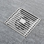 Grille � d�chets de sol carr� en acier inoxydable, drain de salle de bain, �vier de cuisine, passoire ...