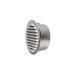 Grille ronde en m�tal � encastrer avec entree en plastique dimensions : alu. d. 100 mm - entr�e 70 mm ...
