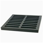 Grille de regard 300x300 mm en pvc a15 graphite ? charge statique 15 kn ? pour voies pi�tonnes et pistes ...