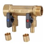 Grk - collecteur avec vannes per � glissement m / f - 3 / 4' - diam�tre 12 mm - 2 sorties