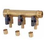 Grk - collecteur avec vannes per � glissement m / f 3 / 4 - diam�tre 12 mm - 3 sorties