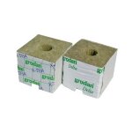 Grodan - substrat - 384 cubes de laine de roche - 75x75x65mm - trou 25 / 35mm