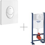 Grohe b�ti support wc rapid sl project + plaque de commande skate air blanc alpin
