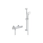 Grohe - set thermostat de douche grohtherm 500 avec barre de douche 900 mm, douchette  100 mm et flexible ...