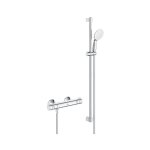 Grohe - kit de douche avec thermostat grohtherm 800 avec barre de douche de 900 mm, pomme de douche  ...
