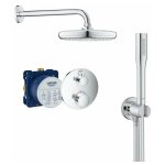 Grohe grohtherm set de douche encastr avec mitigeur thermostatique, douche de tte 210mm + douchette ...