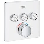 Grohe - grohtherm smartcontrol - mitigeur thermostatique encastr de baignoire  3 sorties, blanc lunaire ...
