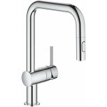 Grohe ? mitigeur de cuisine monocommand� avec douchette extractible ? finition chrom�e ? bec en u rotatif ...