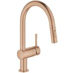 Grohe minta - mitigeur d'vier avec douchette extractible, warm sunset bross 32321dl2