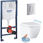 Grohe pack bti - support rapid sl + plaque arena chrome + cuvette euro ceramic compact + abattant softclose ...