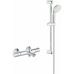 Grohe - pack mitigeur thermostatique bain douche + pommeau de douche + barre de douche + flexible grotherm ...