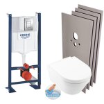 Grohe pack wc b�ti autoportant + cuvette architectura sans bride + plaque chrome + set habillage (projectarchi ...