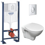 Grohe - pack wc bti autoportant rapid sl + wc cersanit s - linepro + abattant + plaque chrome (projects ...