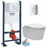 Grohe - pack wc bti autoportant rapid sl + wc sans bride sat + abattant softclose + plaque chrome (projectsat ...