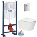 Grohe - pack wc b�ti autoportant + wc sans bride sat brevis + abattant ultra - fin softclose + plaque ...