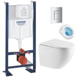 Grohe pack wc b�ti autoportant + wc sans bride tornado quiet sat fusion + abattant softclose + plaque ...