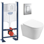 Grohe - pack wc b�ti autoportant geberit + wc swiss aqua technologies sans bride + plaque chrome (projectinfin ...