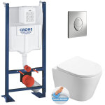 Grohe - pack wc bti autoportant + wc swiss aqua technologies infinitio sans bride + plaque chrome (projectinf ...