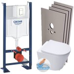 Pack wc bti - support autoportant + wc suspendu sans bride sat + abattant frein de chute + plaque blanc ...