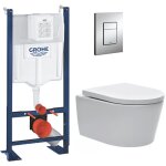 Grohe - pack wc bti - support autoportant + wc swiss aqua technologies sans bride + plaque chrome (projectsat ...
