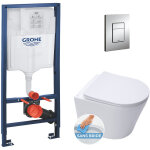 Grohe - pack wc b�ti - support + cuvette sat infinitio sans bride blanc mat + abattant frein de chute ...