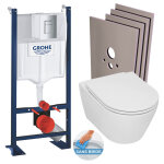 Pack wc bti - support rapid sl autoportant + wc sans bride serel + abattant softclose + plaque chrome ...