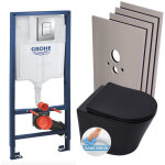 Pack wc bti - support rapid sl + cuvette sat infinitio noire mat + abattant frein de chute + plaque ...