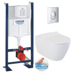 Grohe - pack wc bti - support rapid sl + wc sans bride bello + abattant softclose + plaque chrome (projectbel ...