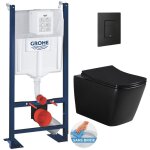 Grohe - pack wc b�ti - support rapid sl + wc sans bride infinitio design, noir mat + abattant softclose ...
