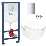 Grohe - pack wc b�ti - support rapid sl + wc sans bride sat + abattant softclose + plaque chrome (rapidsl ...