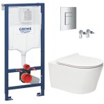Grohe - pack wc bti - support rapid sl + wc sans bride sat brevis + abattant slim, softclose + plaque ...