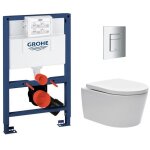 Pack wc b�ti - support rapid sl + wc sans bride sat brevis + plaque chrome (rapidsl082 - brevis - 1) ...