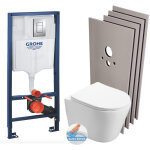 Grohe pack wc bti - support + wc sat infinitio sans bride, fixation invisible + plaque chrome + set ...