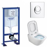 Grohe - pack wc rapid sl + cuvette gap cleanrim roca + plaque chrome