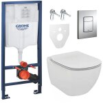 Grohe pack wc rapid sl grohe + cuvette ideal standard tesi aquablade rimless + plaque de commande grohe ...