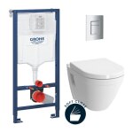 Pack wc rapid sl + cuvette vitra s50 avec bride + abattant softclose + plaque de commande skate chrome ...